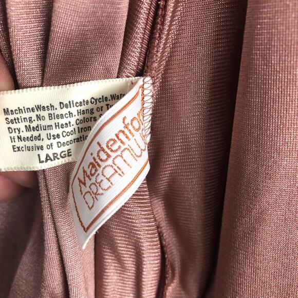 Vintage Maidenform Dreamwear Mauve Slip Dress & Satin Robe Set - Picture 6 of 15